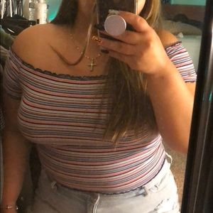 off the shoulder crop top